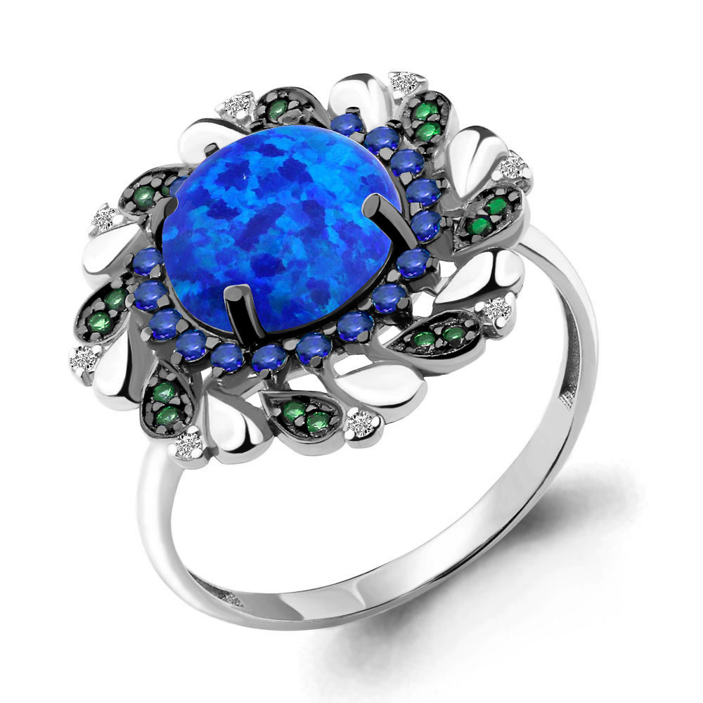 

Кольцо из серебра с сапфиром р. , Aquamarine 6598995БГ_925_р, 6598995БГ_925_р