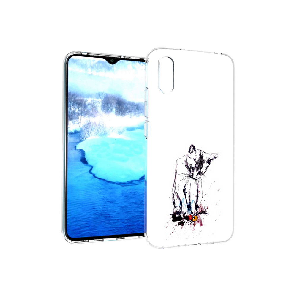 

Чехол MyPads Tocco для Xiaomi Redmi 9A кот и микки (PT151022.270.399), Прозрачный, Tocco