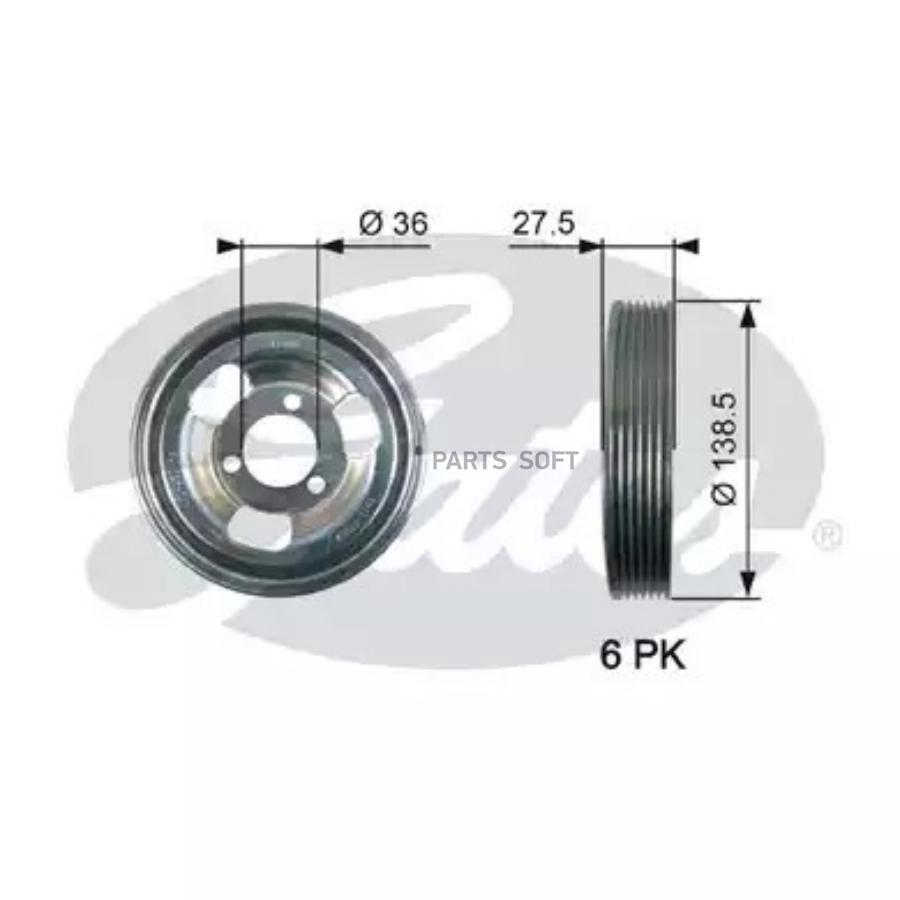 GATES Шкив коленвала GATES TVD1117 10046₽