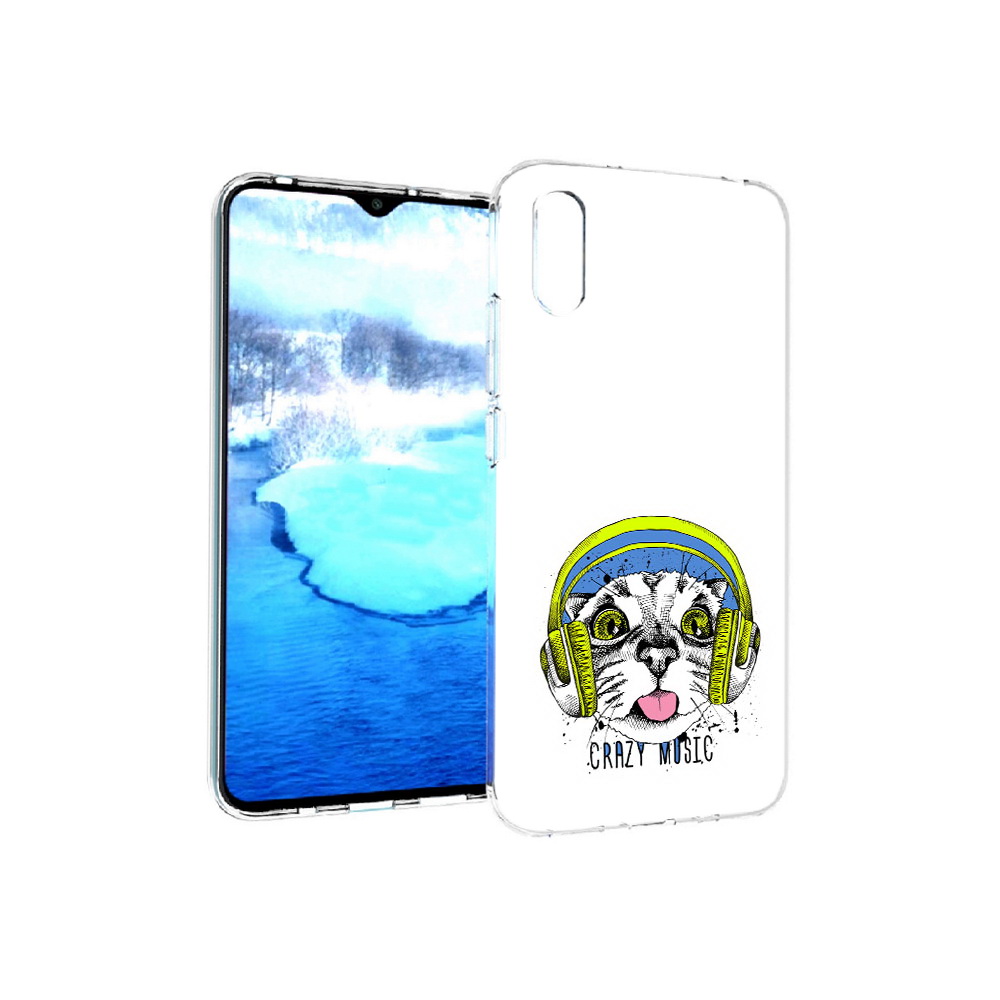 Чехол MyPads Tocco для Xiaomi Redmi 9A кошка в наушниках рисунок (PT151022.270.403)