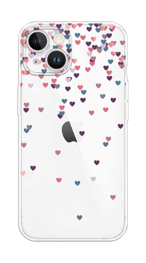 

Чехол на Apple iPhone 15 Plus "Посыпка сердечки", Розовый;фиолетовый, 15650-1