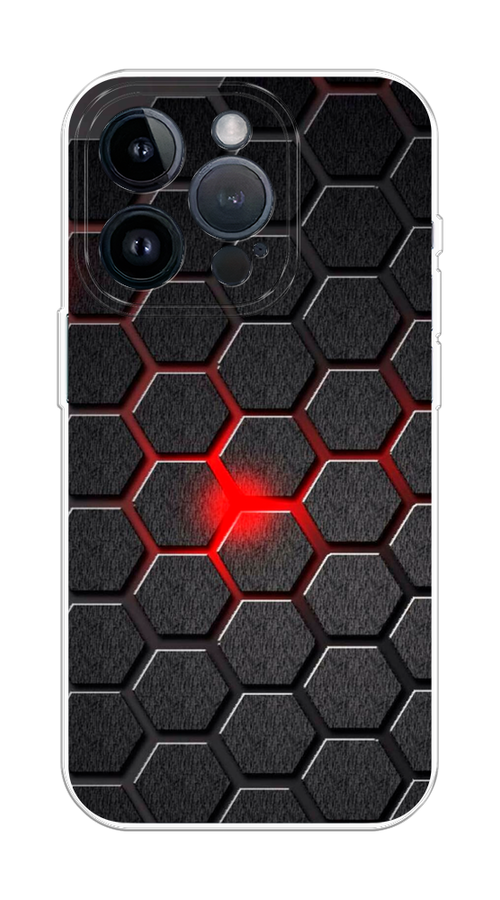 

Чехол на Apple iPhone 15 Pro "Соты красные", Красный;черный;серый, 15750-1