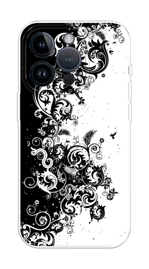 

Чехол на Apple iPhone 15 Pro "Черно белый узор", Белый;черный;серый, 15750-1