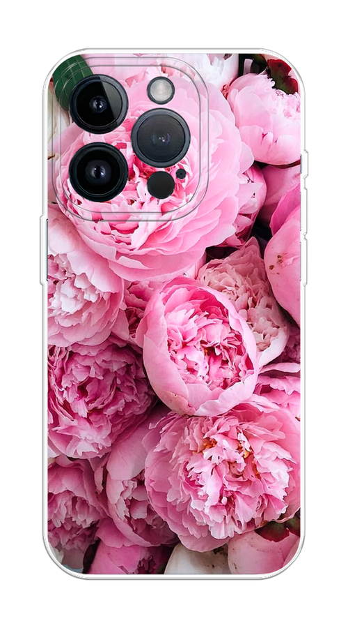 

Чехол на Apple iPhone 15 Pro "Розовые пионы", Бежевый;розовый, 15750-1