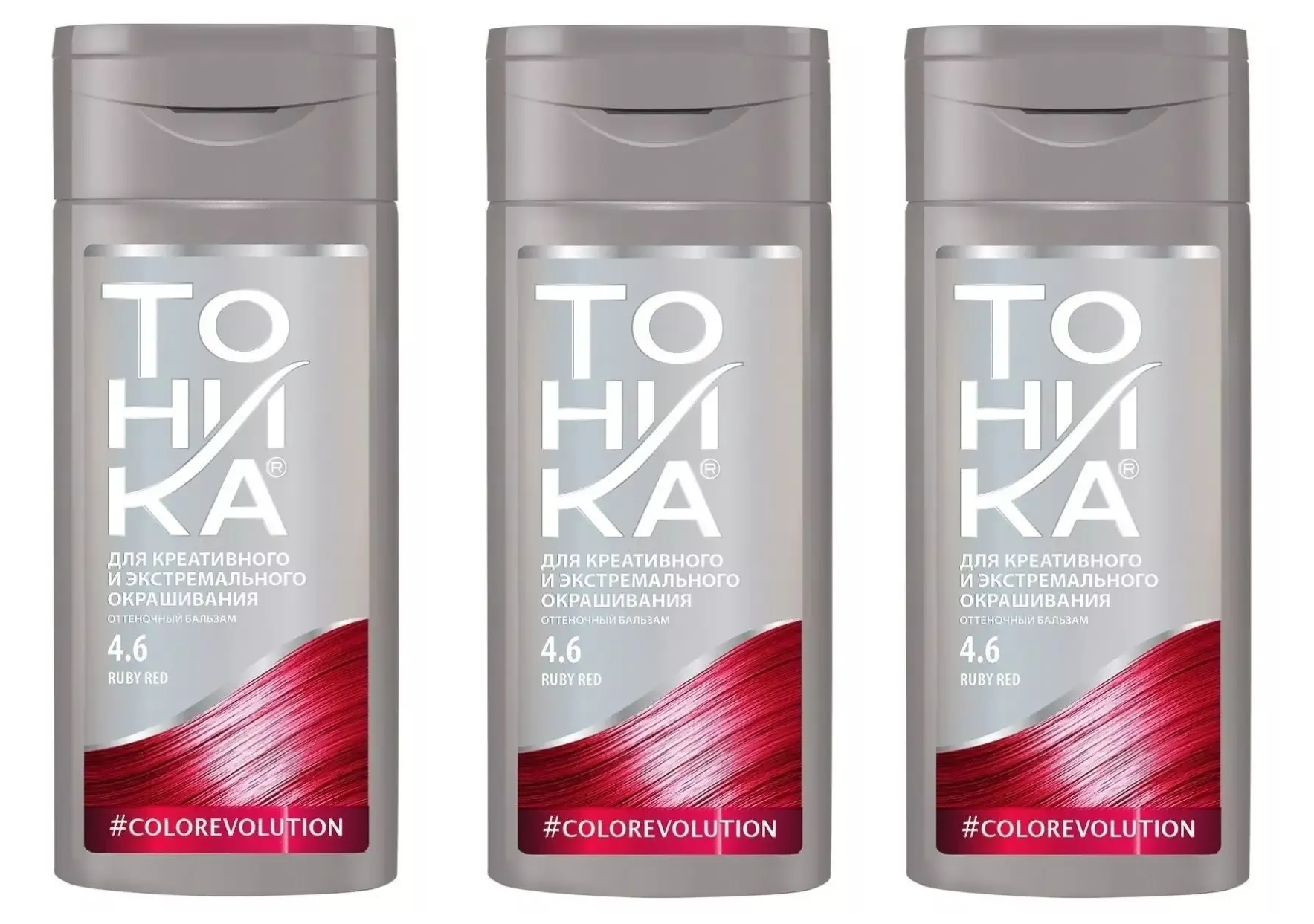 

Оттеночный бальзам Тоника тон 4.6 Ruby red 150 мл 3 шт