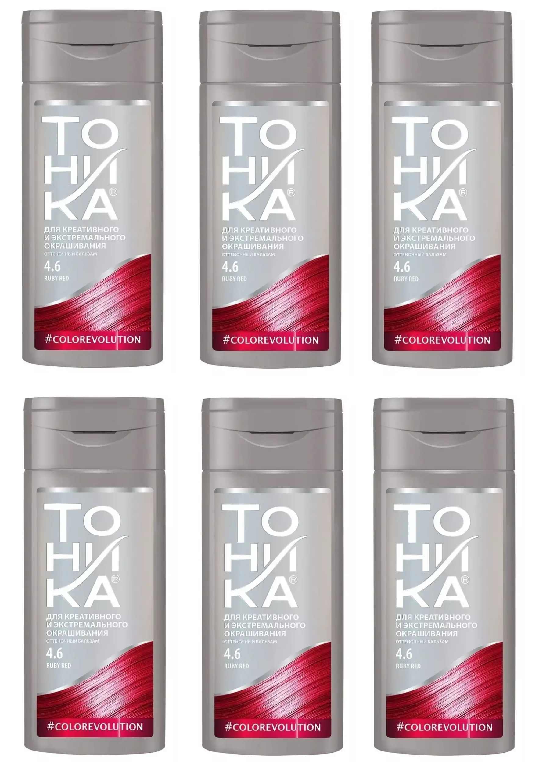 

Оттеночный бальзам Тоника тон 4.6 Ruby red 150 мл 6 шт