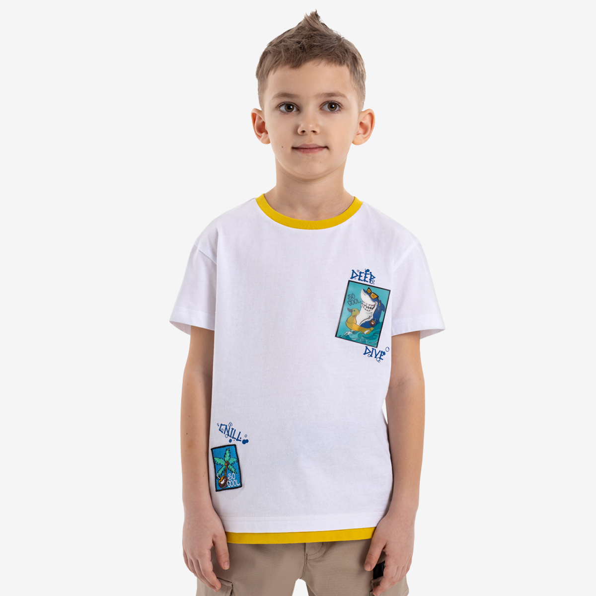 

Футболка детская Kapika JKBCT03, цвет белый, размер 104, JKBCT03