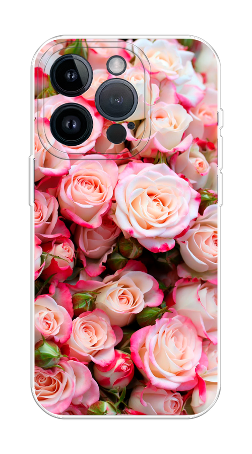 

Чехол на Apple iPhone 15 Pro "Много роз", Розовый, 15750-1