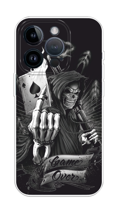

Чехол на Apple iPhone 15 Pro "Игра закончена", Черный;серый, 15750-1