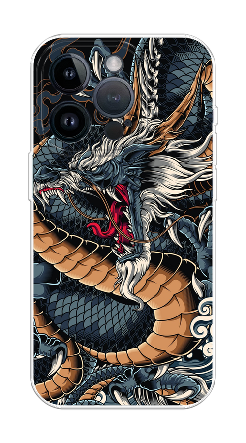 

Чехол на Apple iPhone 15 Pro "Japanese Dragon", Коричневый;черный;синий, 15750-1