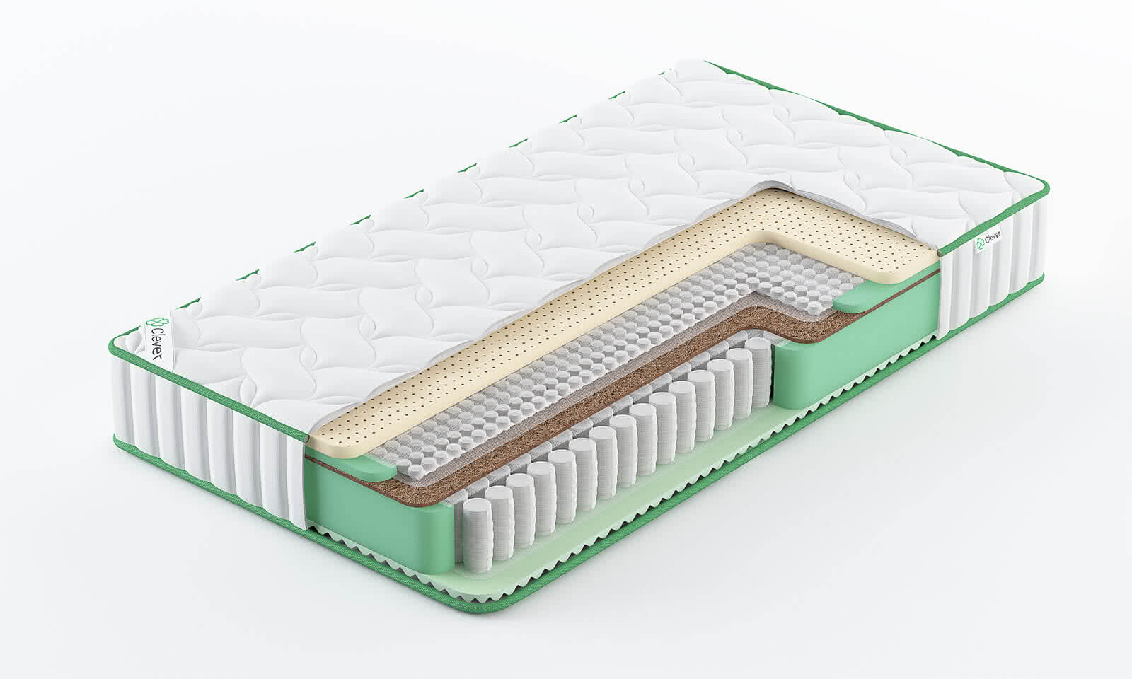 

Матрас Clever HybridFlex Hard 140x195, Белый, HybridFlex Hard