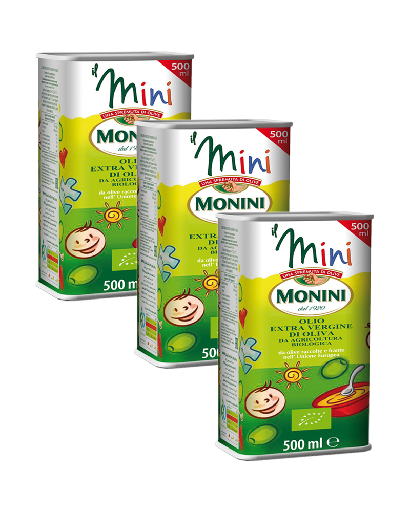 Масло оливковое Monini Экстра Вирджин Иль Мини Био 0,5 л - 3 шт