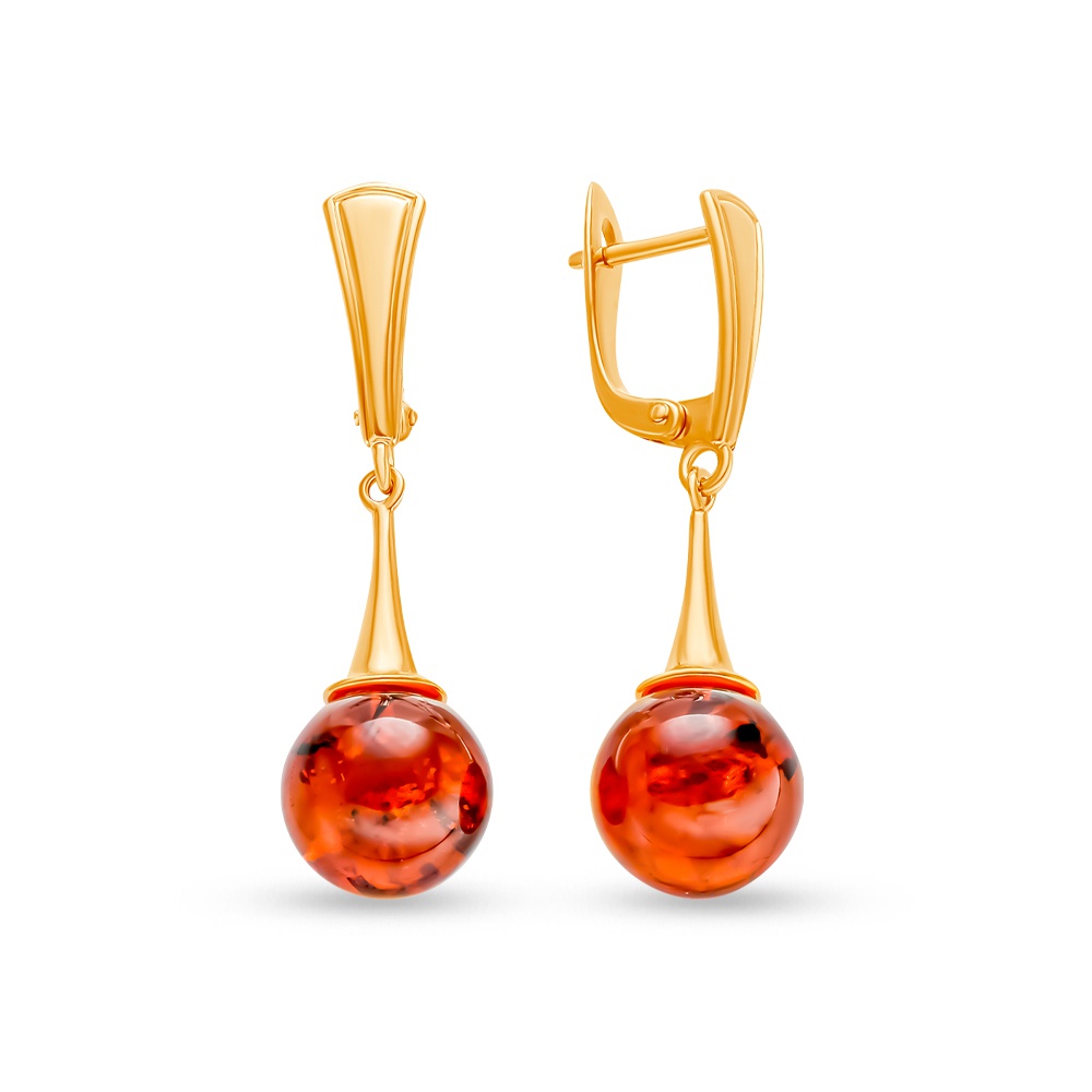 

Серьги подвески из серебра 585Gold 702009970, янтарь, 702009970