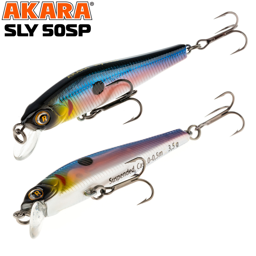 

Воблер Akara Sly 50SP 3,5 гр 1/8 oz 2,0 in A77, Разноцветный, Sly