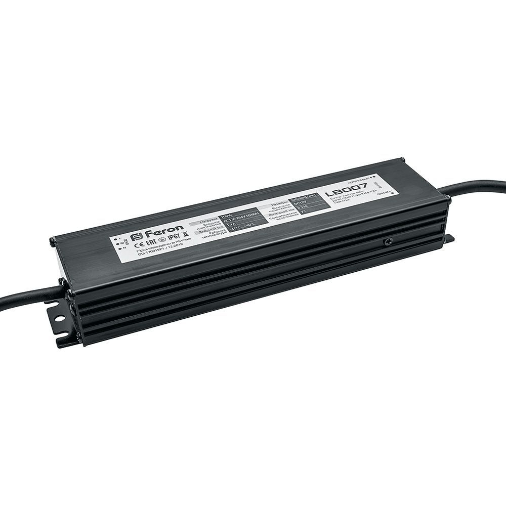 Трансформатор электронный для светодиодной ленты FERON LB007 100W 12V IP67