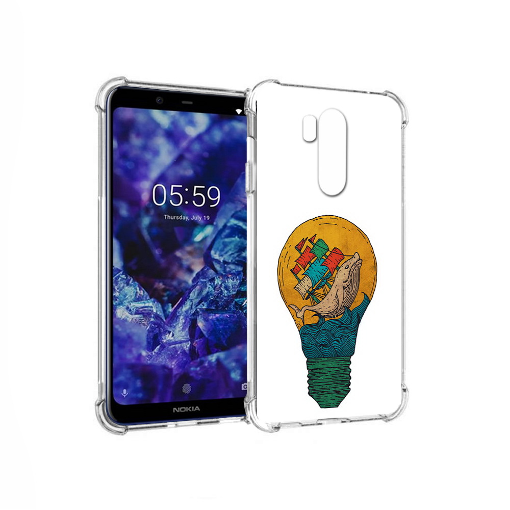 

Чехол MyPads Tocco для Nokia X7 кит в лампочке с парусами (PT123767.122.387), Прозрачный, Tocco