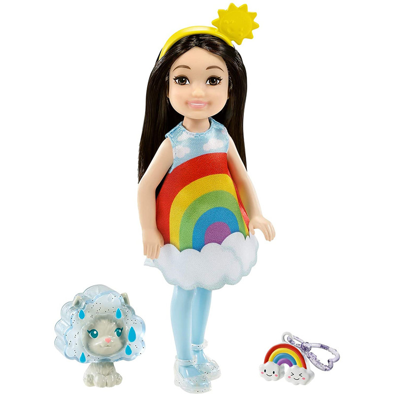фото Кукла barbie челси в тематическом костюме радуга с питомцем iqchina