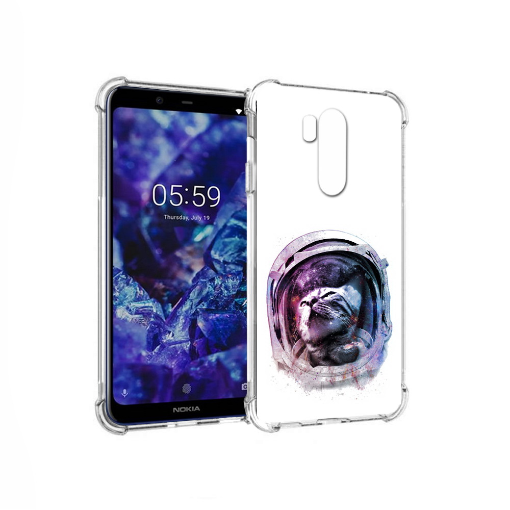 

Чехол MyPads Tocco для Nokia X7 кот в шлеме (PT123767.122.396), Прозрачный, Tocco