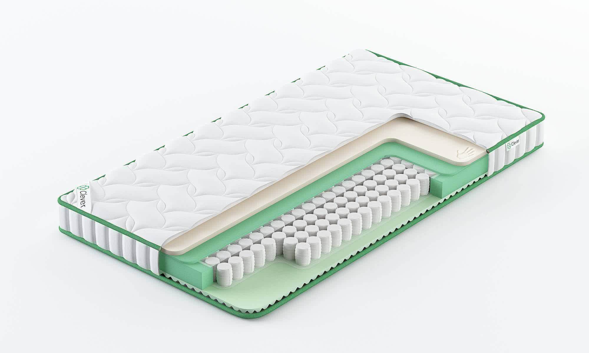 

Матрас Clever Bright Slim 100x205, Белый, CLEVER BRIGHT SLIM