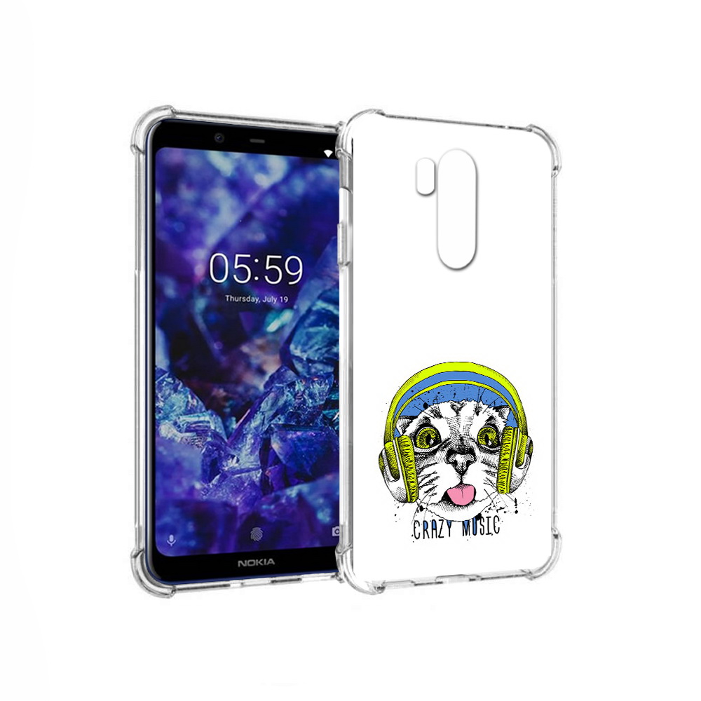 Чехол MyPads Tocco для Nokia X7 кошка в наушниках рисунок (PT123767.122.403)