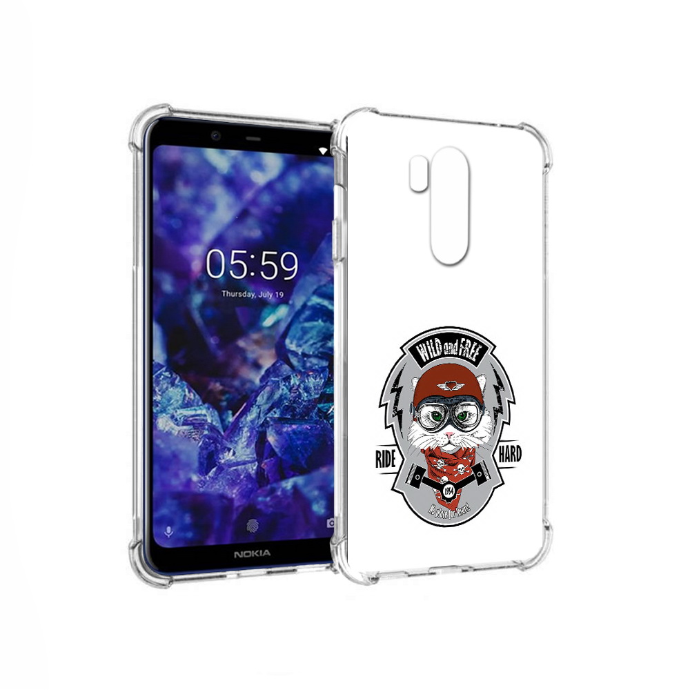 

Чехол MyPads Tocco для Nokia X7 кошка в шлеме (PT123767.122.404), Прозрачный, Tocco