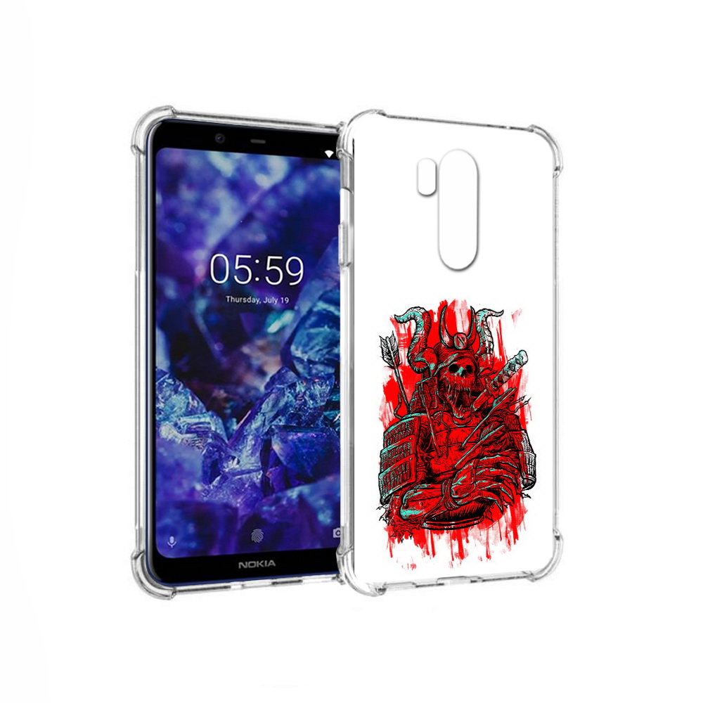 

Чехол MyPads Tocco для Nokia X7 красный скелет воин (PT123767.122.413), Прозрачный, Tocco