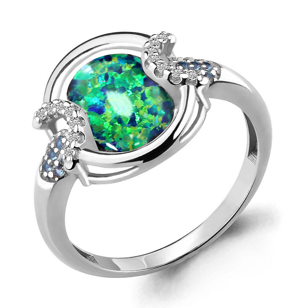 

Кольцо из серебра с сапфиром р. , Aquamarine 6599196Б_925_р, 6599196Б_925_р