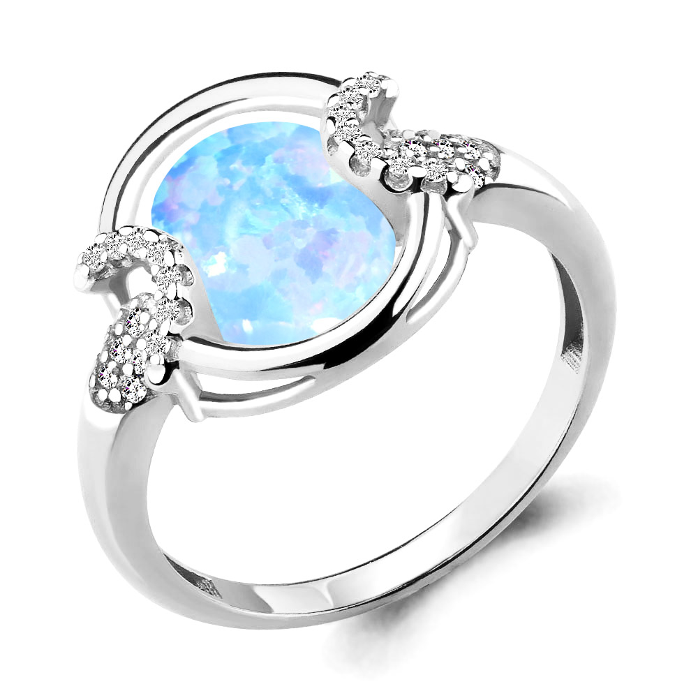 

Кольцо из серебра с опалом р.  Aquamarine 6599197А_925_р, 6599197А_925_р