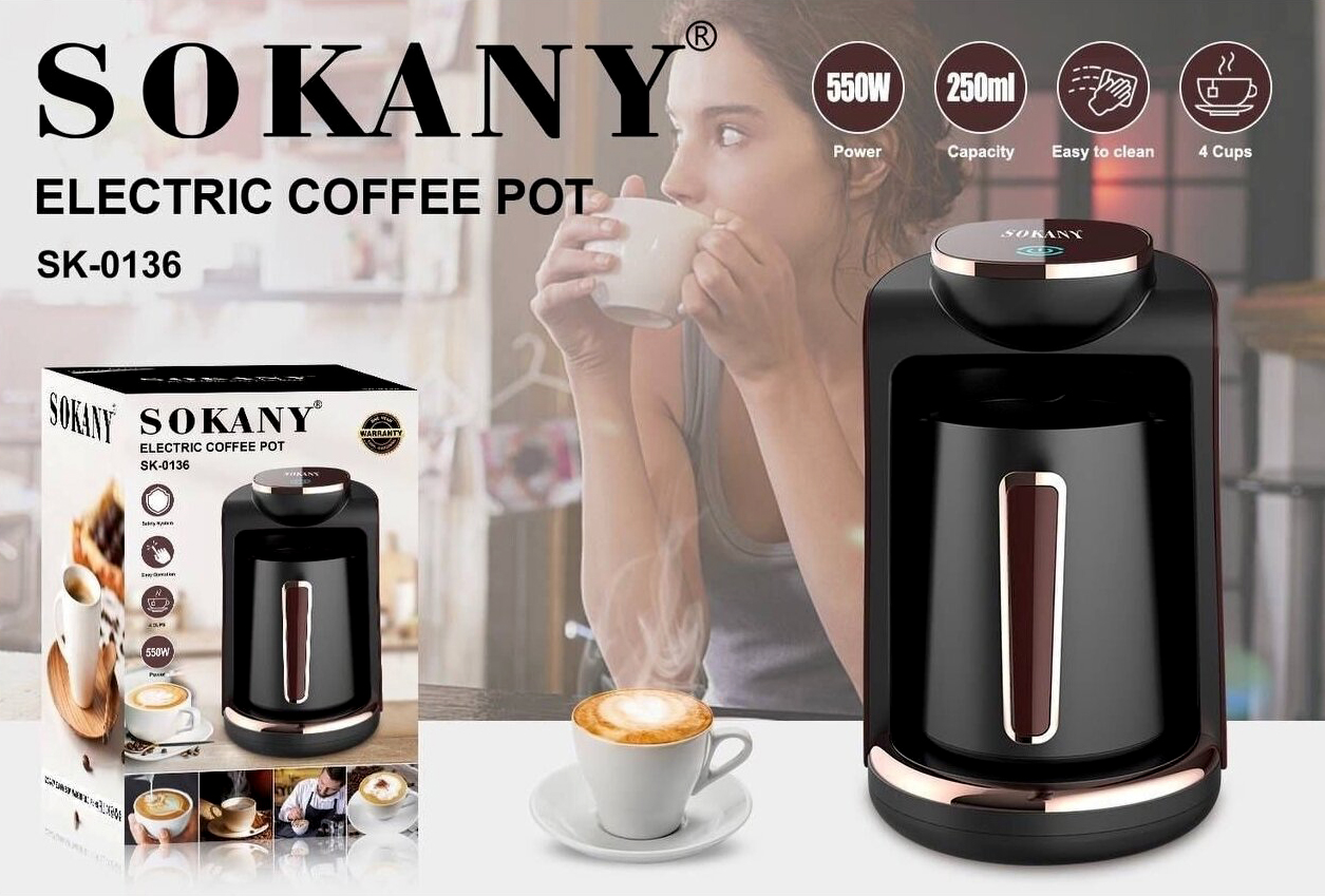 Кофеварка капельного типа Sokany SK-0136 черная доброе утро страна 100 и 1 рецепт для вкусных завтраков осепчук в