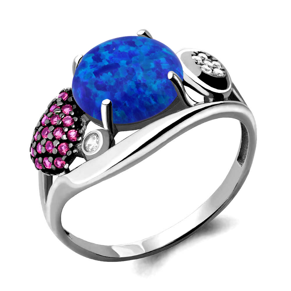 

Кольцо из серебра с опалом р.  Aquamarine 6599295В_925_р, 6599295В_925_р