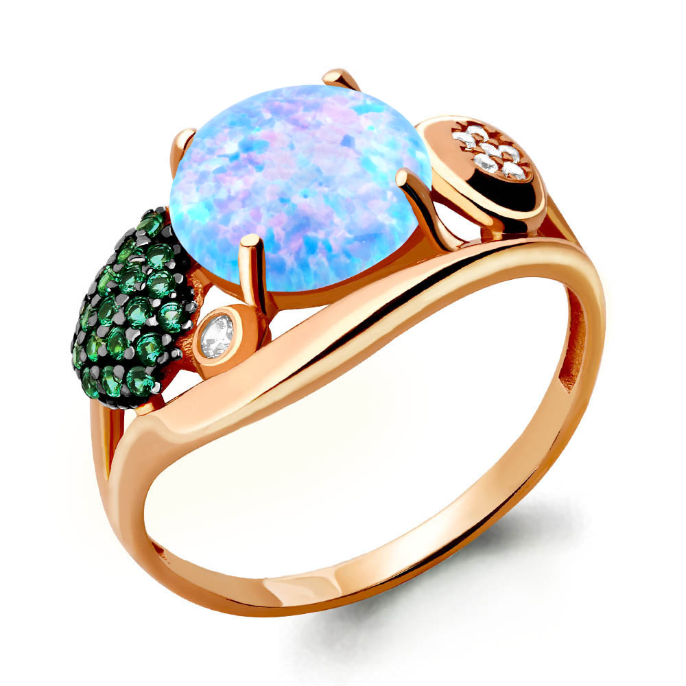 

Кольцо из серебра с изумрудом р.  Aquamarine 6599297Г_925_з, 6599297Г_925_з