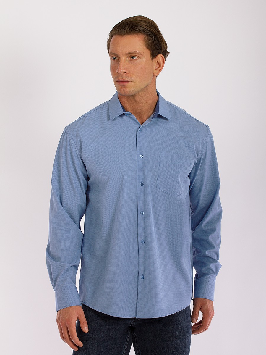 

Рубашка мужская PALMARY LEADING GD57001324 синяя 3XL, Синий, GD57001324