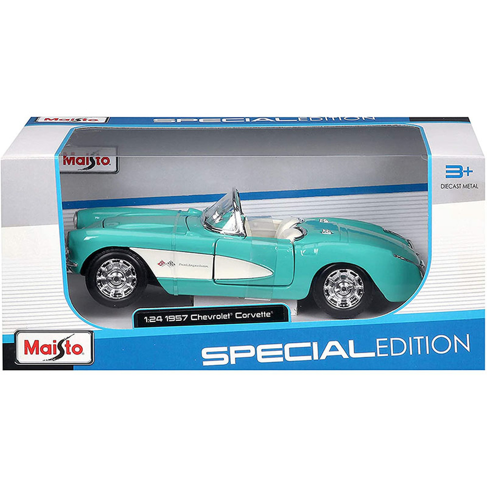 Машинка Maisto 1:24 1957 Chevrolet Corvette – 31275 maisto 1 24 1986 chevrolet monte carlo ss static die cast vehicles collectible model car toys