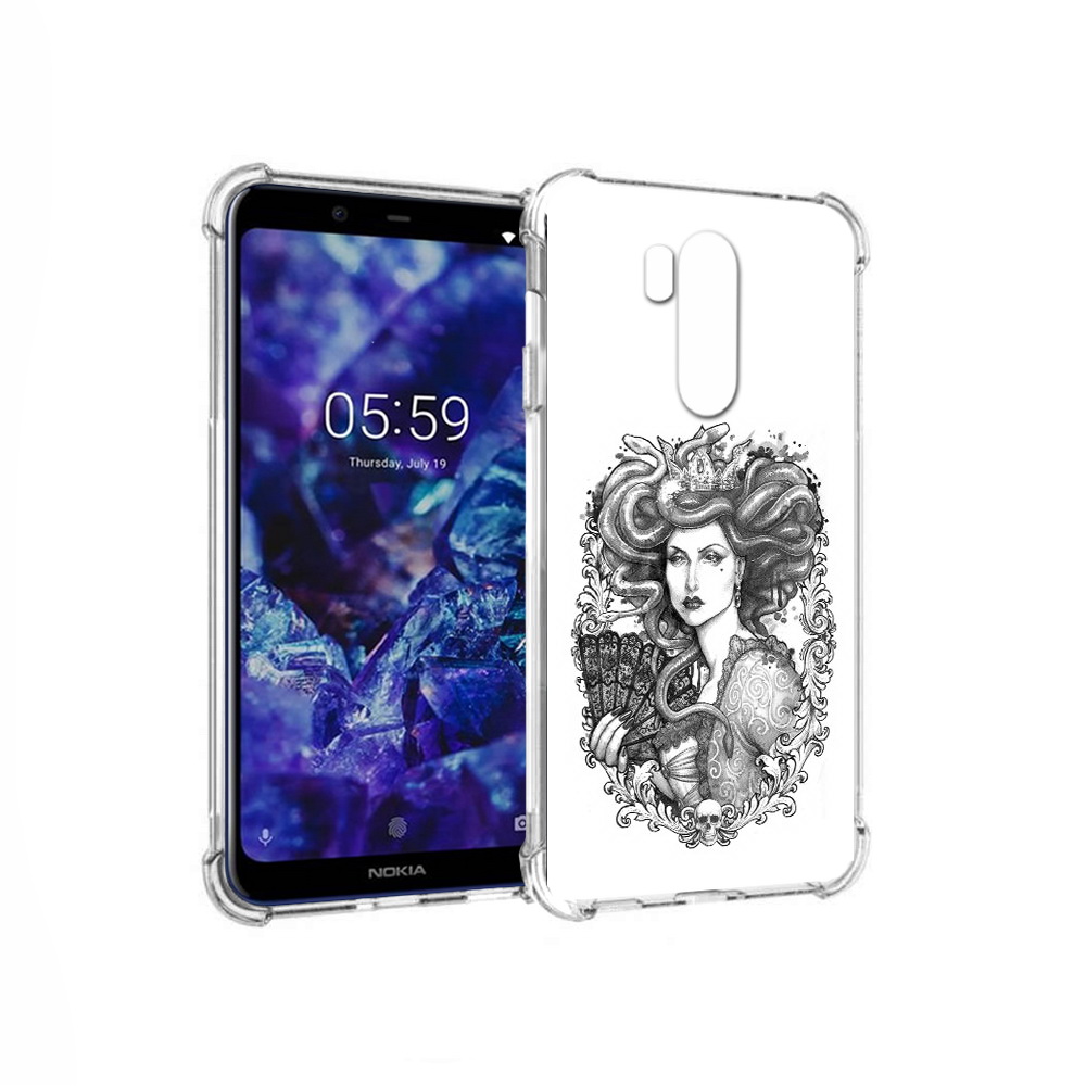 

Чехол MyPads Tocco для Nokia X7 медуза черно белый (PT123767.122.472), Прозрачный, Tocco