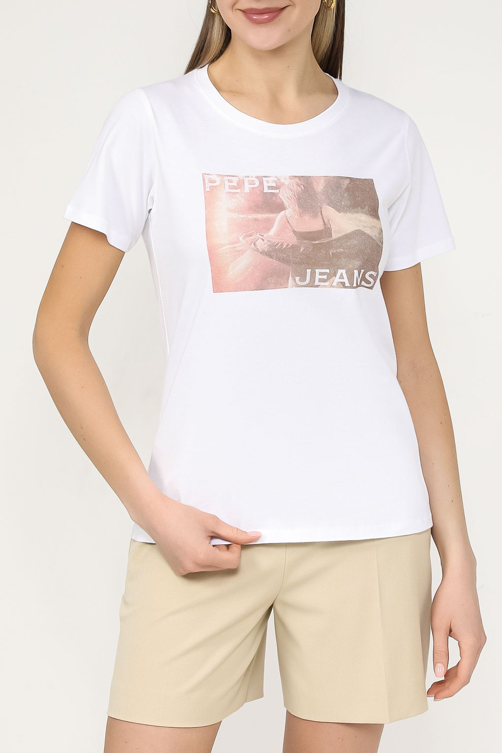 

Футболка женская Pepe Jeans PL505744 белая M, Белый, PL505744