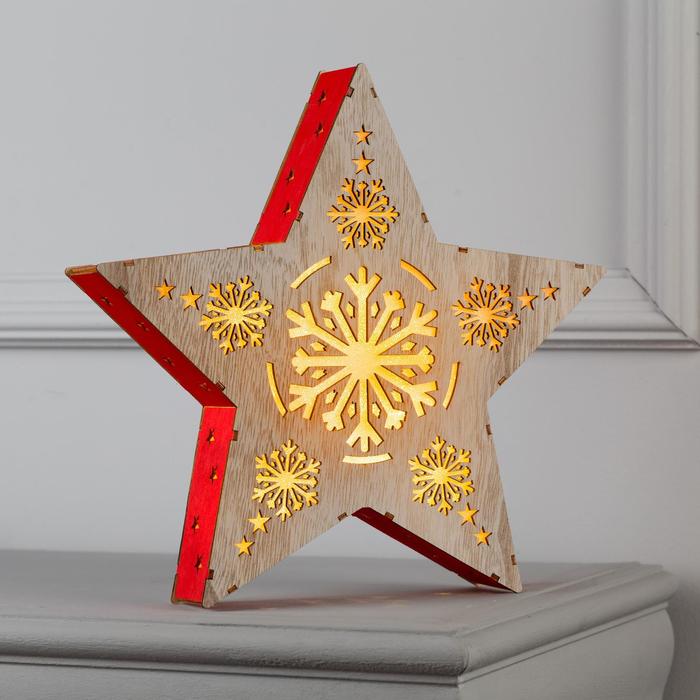 

Световая фигура Luazon Lighting Звезда и снежинки 6117330 белый теплый, Звезда и снежинки