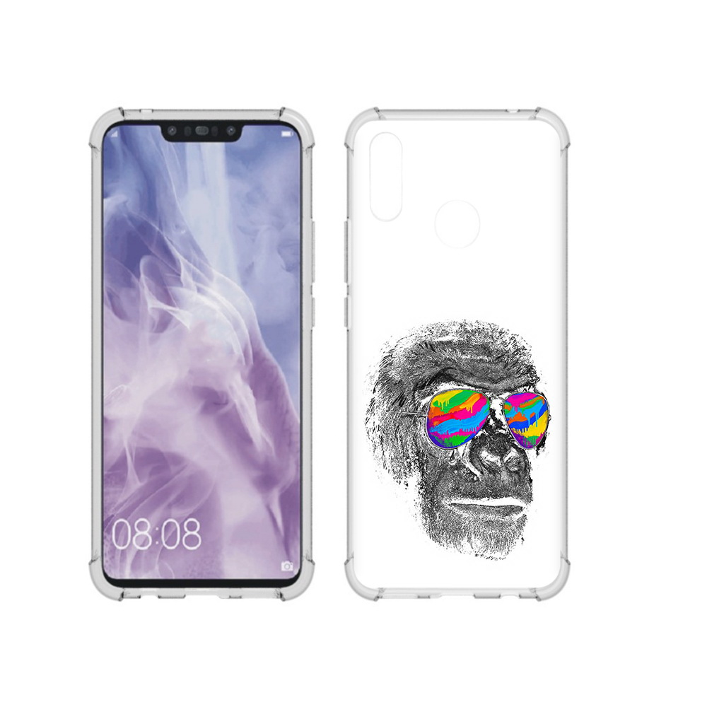 

Чехол MyPads Tocco для Huawei Nova 3i крутая обезьяна в очках (PT227100.63.422), Прозрачный, Tocco