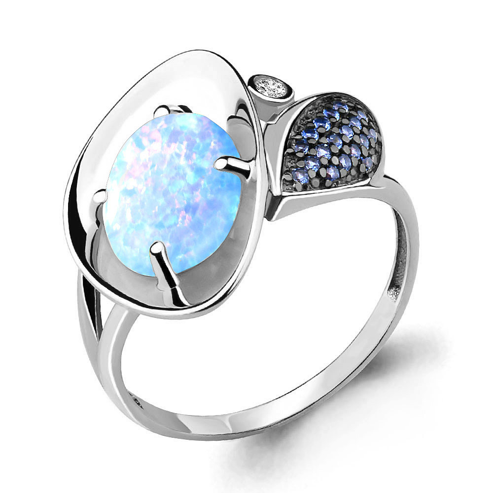 

Кольцо из серебра с сапфиром р.  Aquamarine 6599397Б_925_р, 6599397Б_925_р