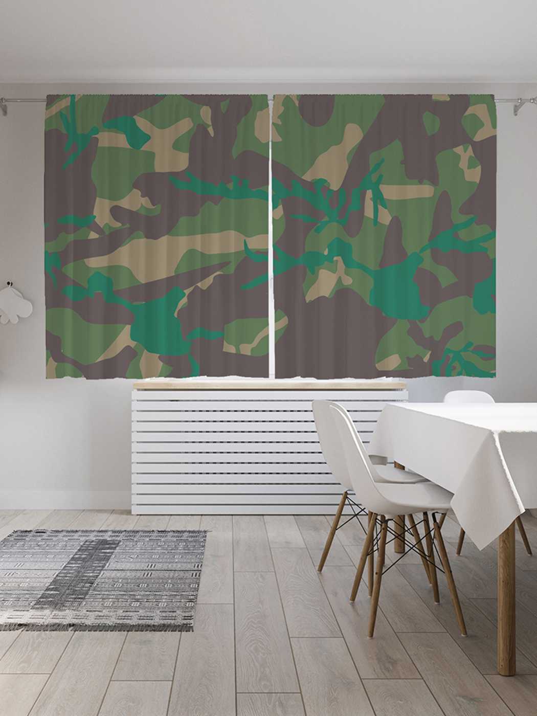фото Классические шторы joyarty "военное погружение", серия oxford delux, 2 полотна 145x180 см