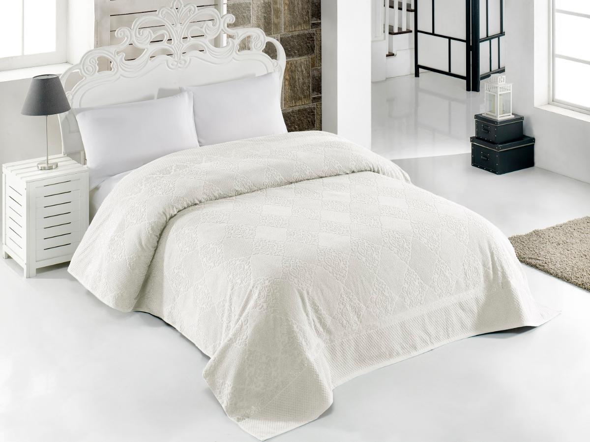 Простынь TWO DOLPHINS махра жаккард кремовый 200х220