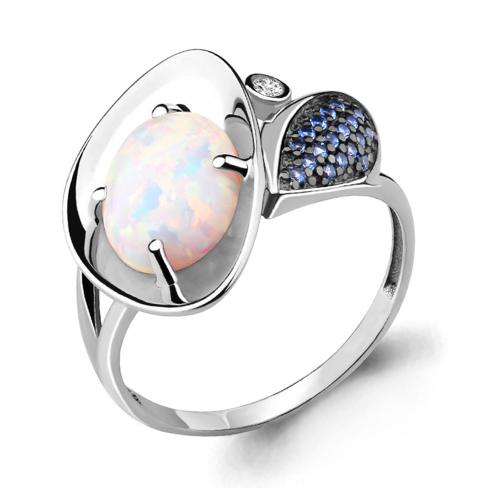 

Кольцо из серебра с сапфиром р. 19 Aquamarine 6599398Б_925_р, 6599398Б_925_р