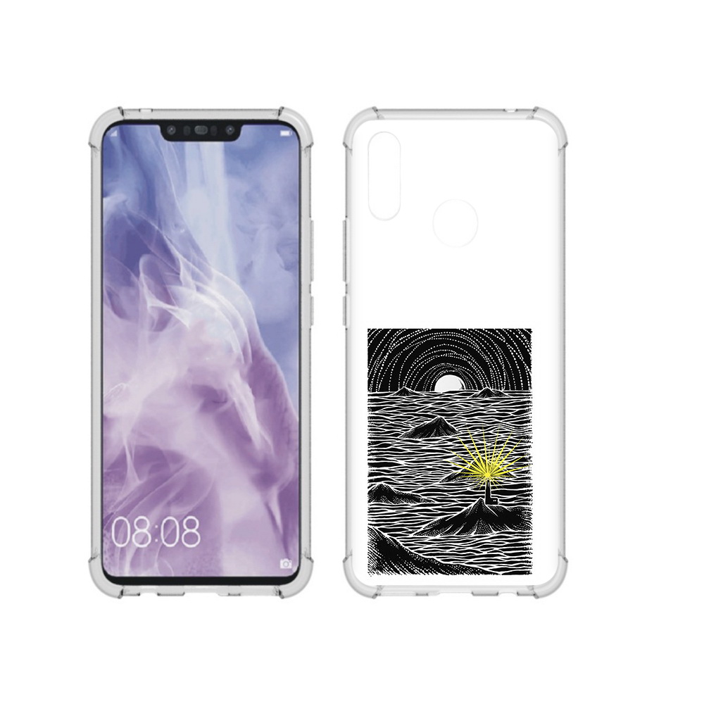 

Чехол MyPads Tocco для Huawei Nova 3i маяк в черно белом море (PT227100.63.460), Прозрачный, Tocco