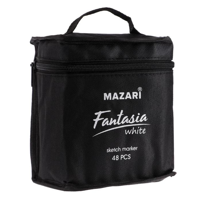

Набор двухсторонних маркеров для скетчинга Mazari Fantasia White, 48 цветов, чехол на молн