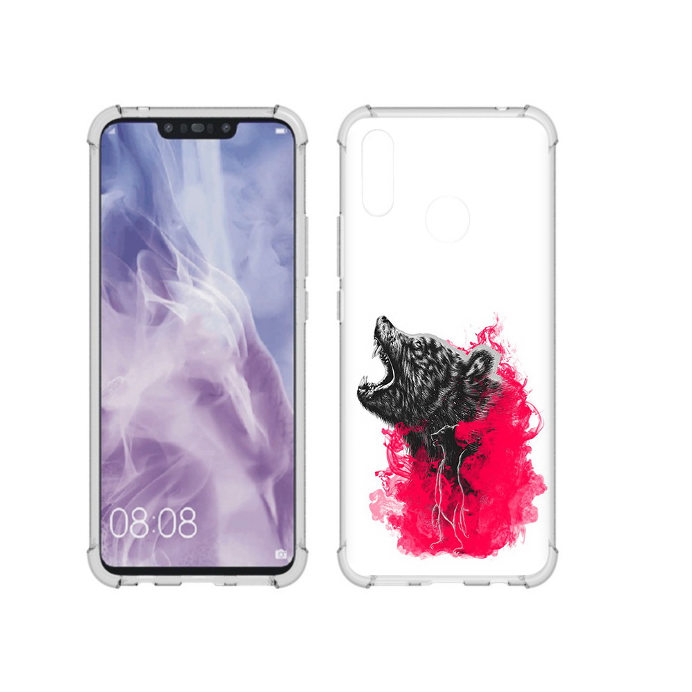 

Чехол MyPads Tocco для Huawei Nova 3i медведь в дымке (PT227100.63.463), Прозрачный, Tocco