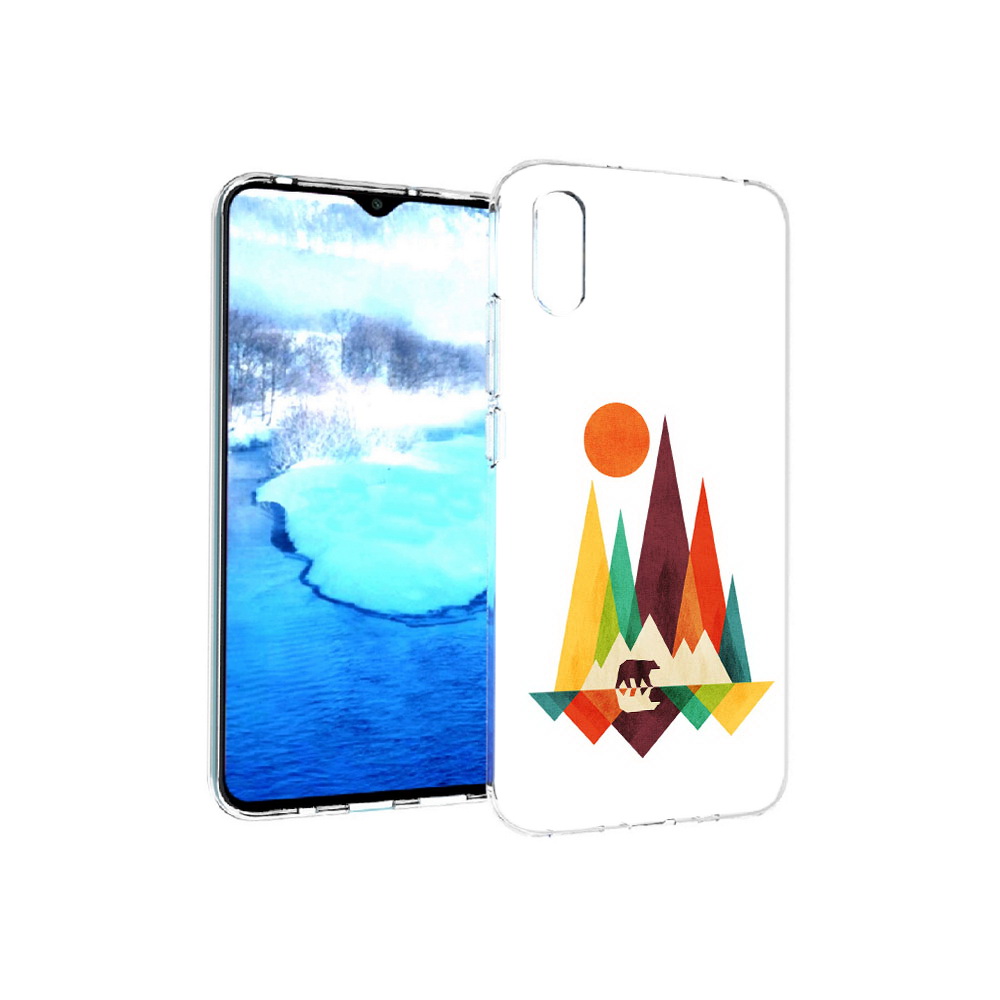 

Чехол MyPads Tocco для Xiaomi Redmi 9A нарисованные горы с медведем (PT151022.270.506), Прозрачный, Tocco