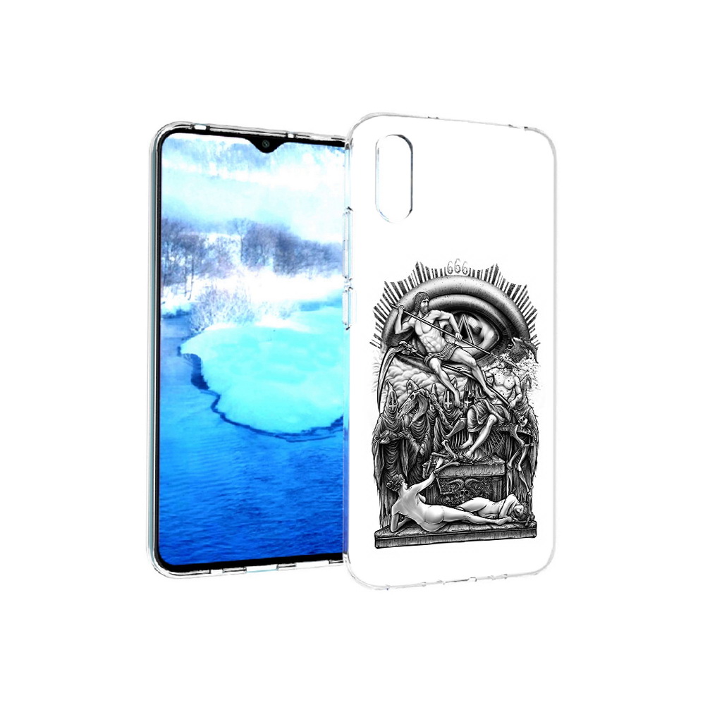 

Чехол MyPads Tocco для Xiaomi Redmi 9A оракул черно белый (PT151022.270.528), Прозрачный, Tocco