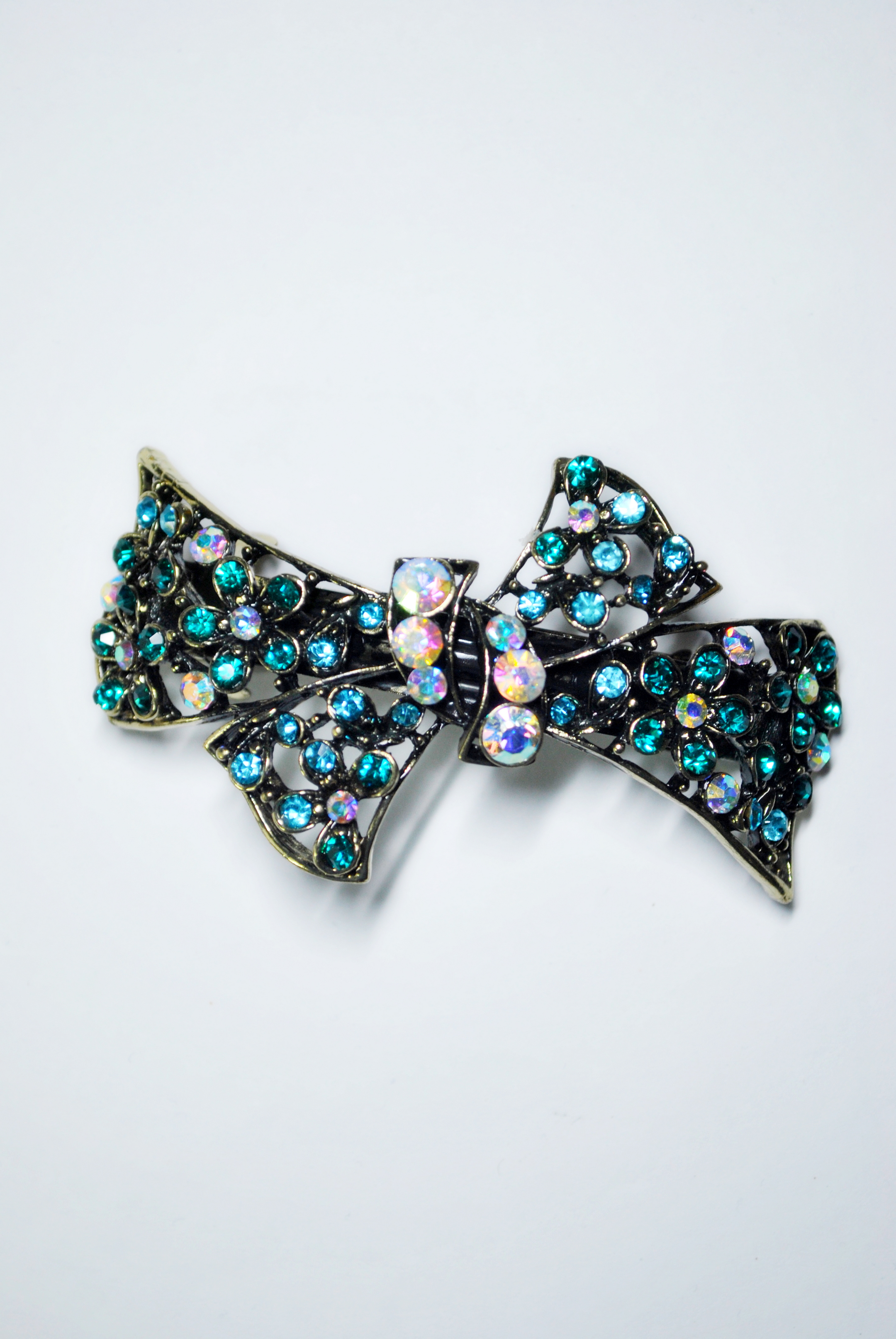 Заколка-автомат женская Fashion Jewelry Color Bow желтый/голубой микс