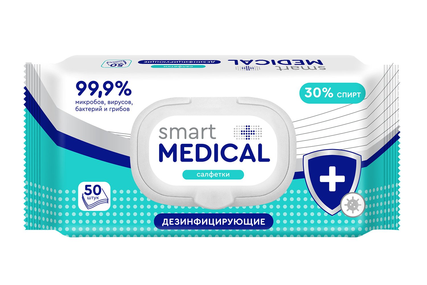 

Салфетки дезинфицирующие SMART MEDICAL с клапаном, с клапаном