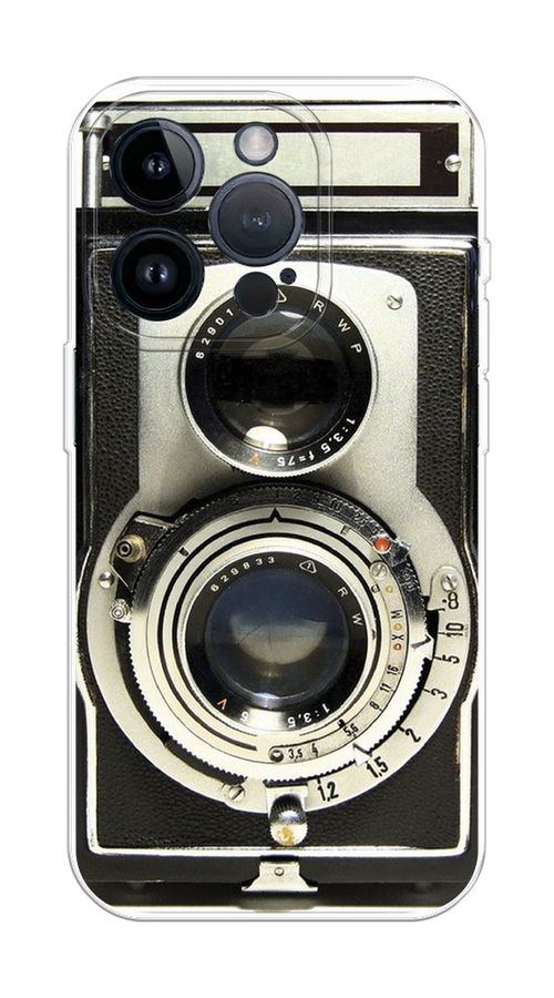

Чехол на Apple iPhone 15 Pro "Старинный фотоаппарат", Серый;черный, 15750-1
