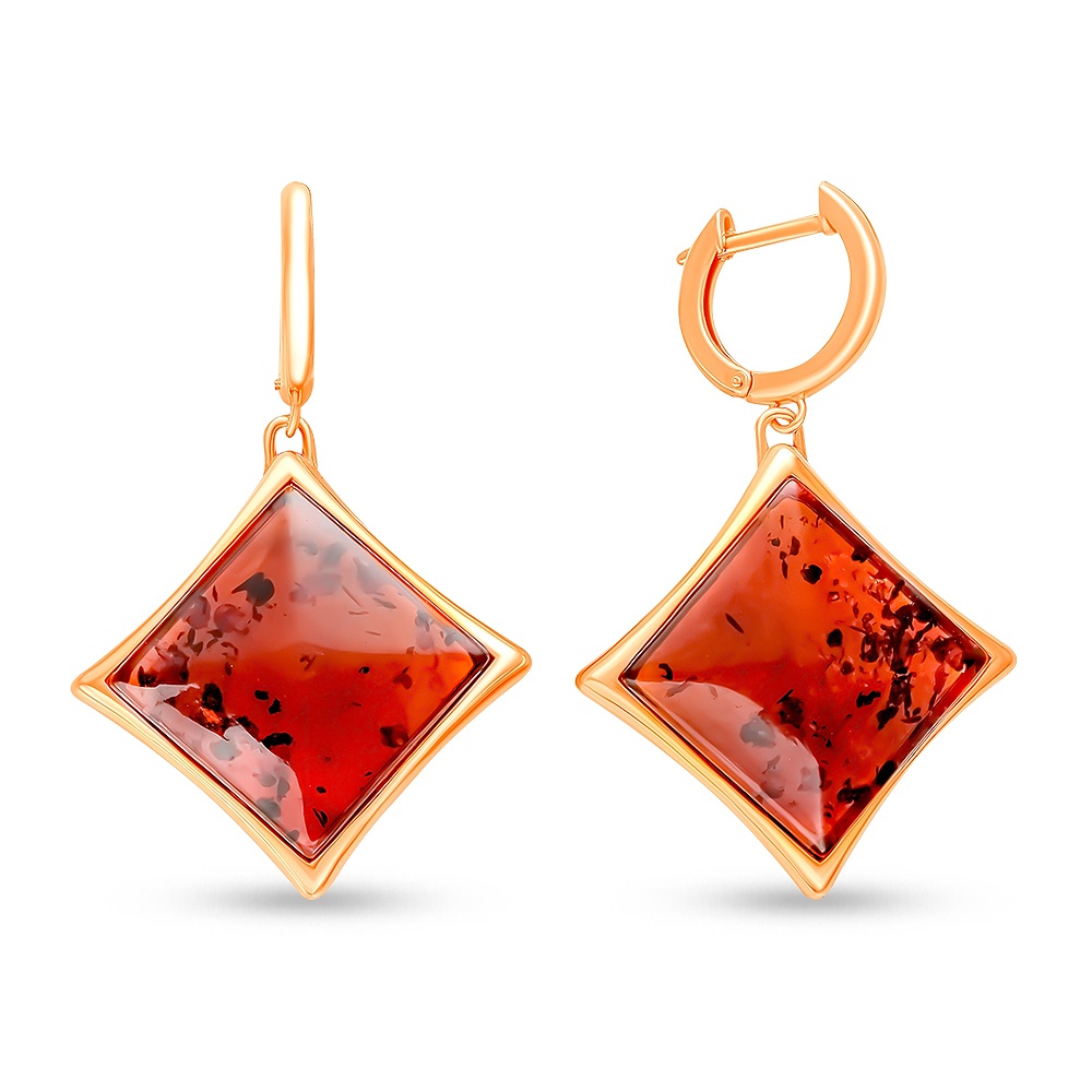 

Серьги подвески из серебра 585Gold 702009954, янтарь, 702009954